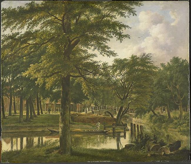 Wybrand Hendriks Gezicht op de Nieuwe Gracht te Haarlem ter hoogte van het Bolwerk oil painting image